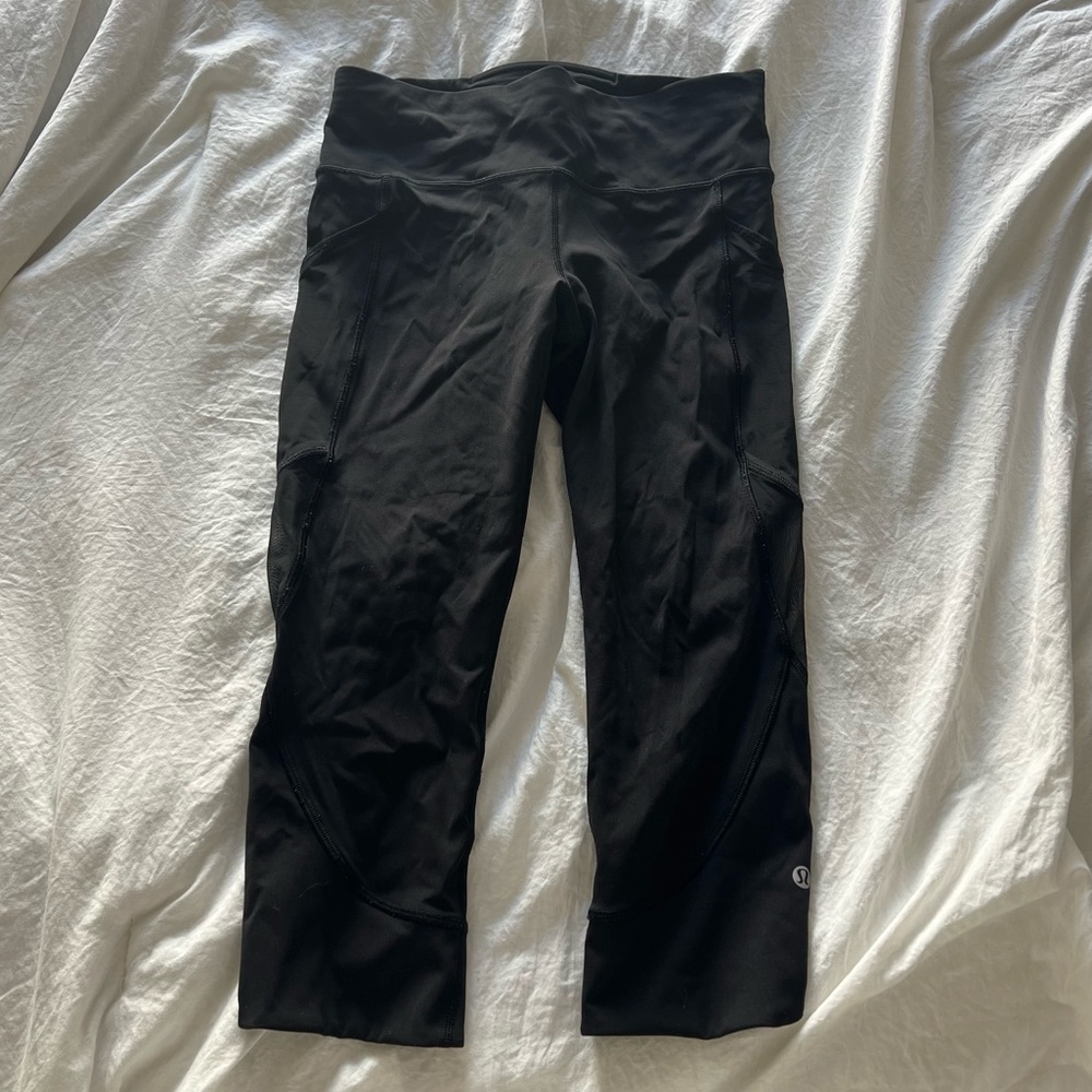 Lululemon Mesh Cut Out Crop Leggings